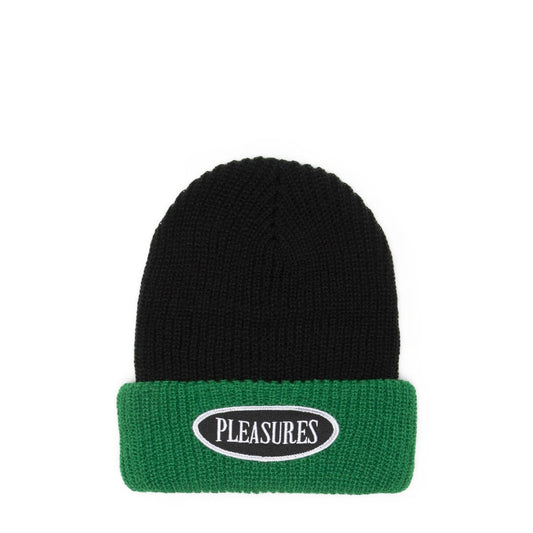 Pleasures Headwear BLACK/GREEN / O/S LOGO TWO TONE BEANIE