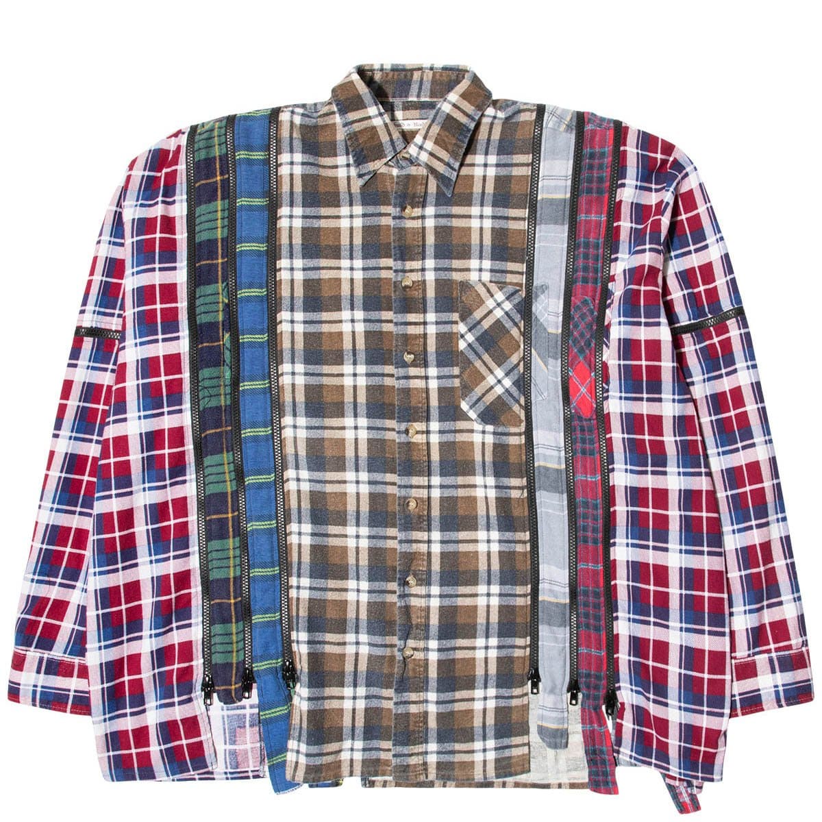Needles Shirts ASSORTED / O/S 7 CUTS ZIPPED WIDE FLANNEL SHIRT SS21 21