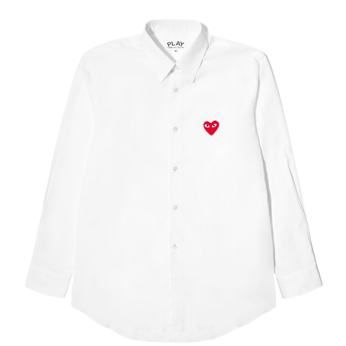 Comme des Garçons Play MENS SHIRT WOVEN - RED HEART WHITE