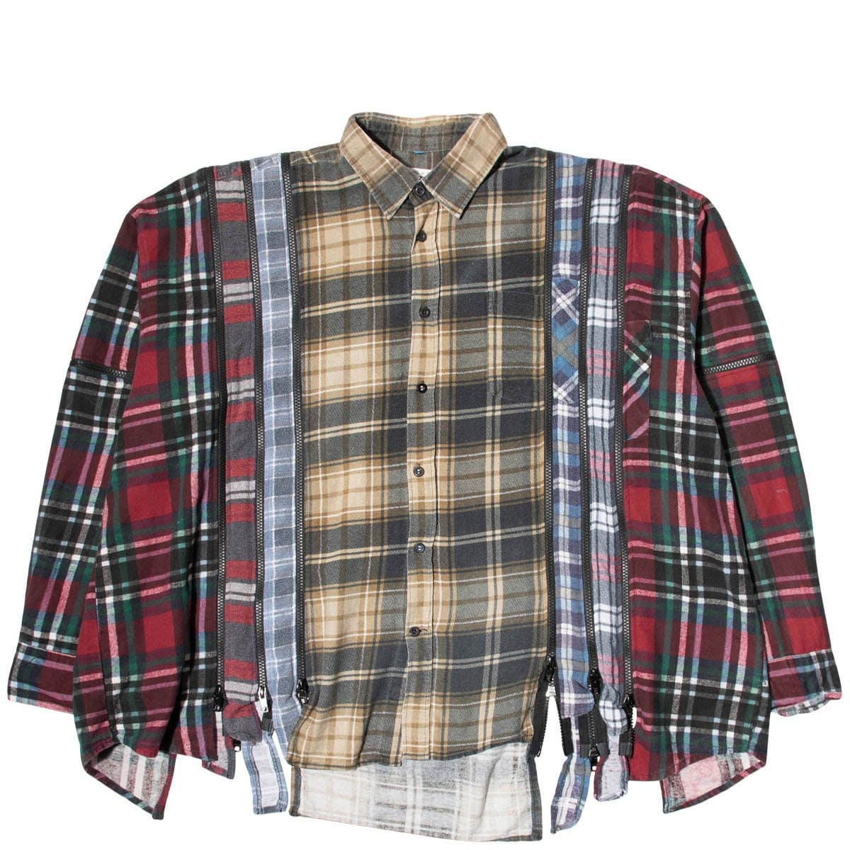 Needles Shirts ASSORTED / O/S 7 CUTS ZIPPED WIDE FLANNEL SHIRT SS21 4