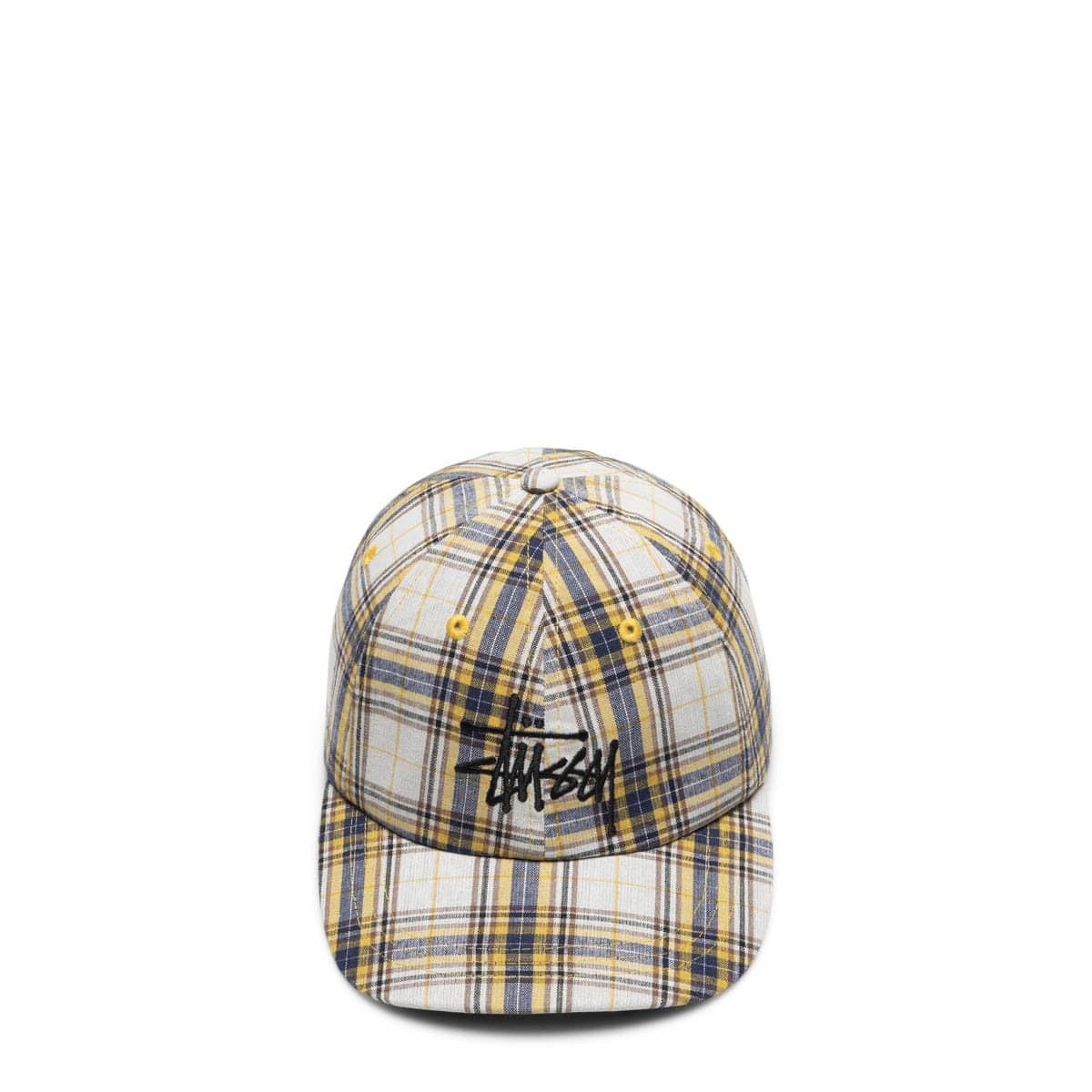 Stüssy Headwear YELLOW / OS MADRAS PLAID BIG LOGO LOW PRO