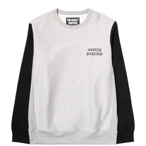 TWO-TONE HEAVY WEIGHT CREW NECK SWEAT SHIRT ( TYPE-1 ) Black – Bodega