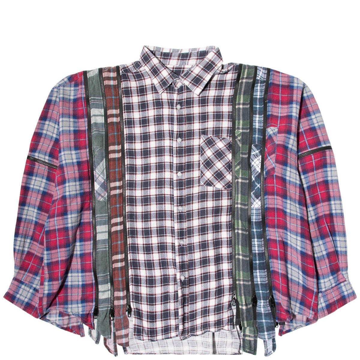 Needles Shirts ASSORTED / O/S 7 CUTS ZIPPED WIDE FLANNEL SHIRT SS21 17