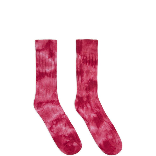 Stüssy Socks RED / OS DYED RIBBED CREW SOCKS