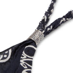 Load image into Gallery viewer, Kapital Bags &amp; Accessories BLACK / O/S / K2003XG519 GAUZE BANDANA FRINGED NECKLACE
