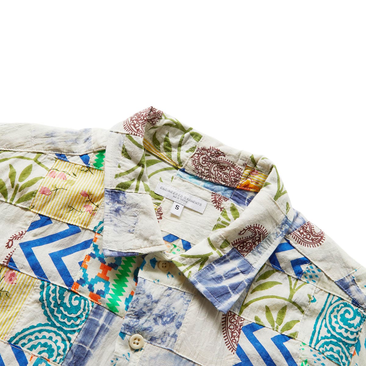 CAMP SHIRT WHITE/BLUE ETHNO PRINT | Bodega