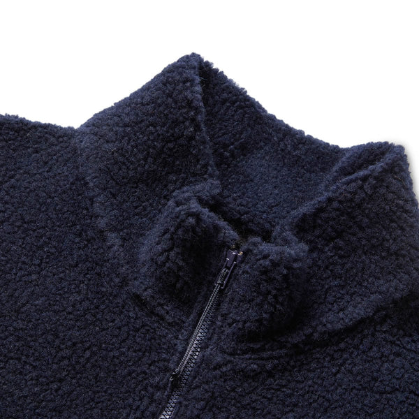 HIGH MOCK KNIT VEST NAVY | Bodega