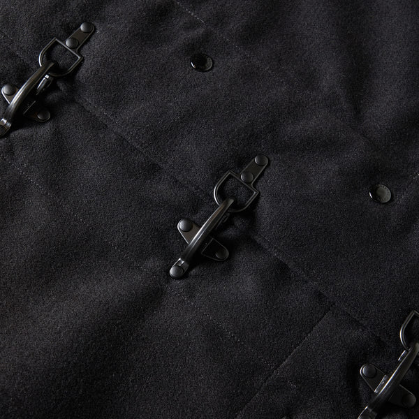 OVERSIZED FIREMAN DUFFLE COAT BLACK | Bodega