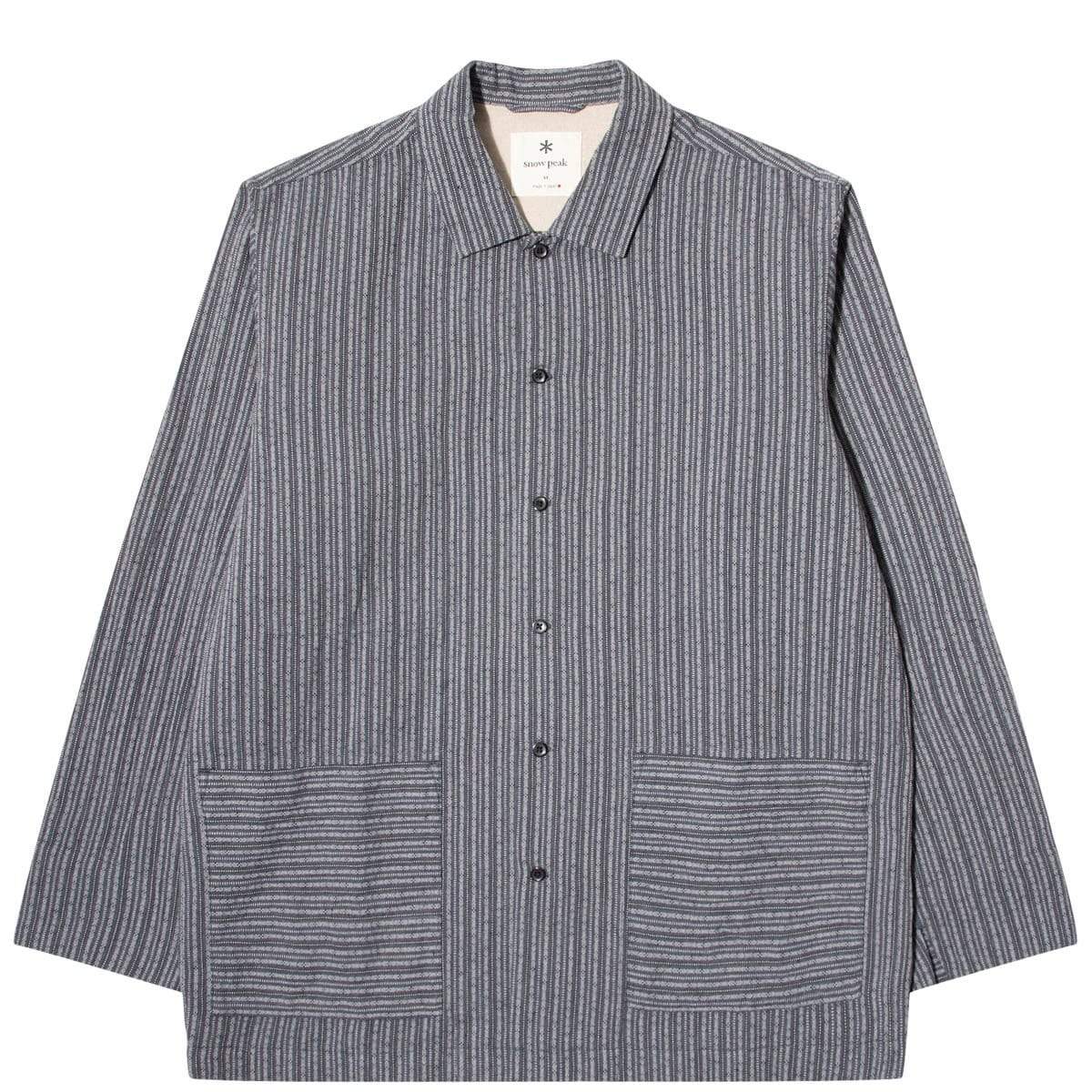 Snow Peak Shirts COTTON/LINEN DOBBY STRIPE SHIRT