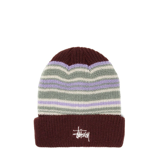 Stüssy Headwear BURGUNDY / O/S STRIPED CUFF BEANIE