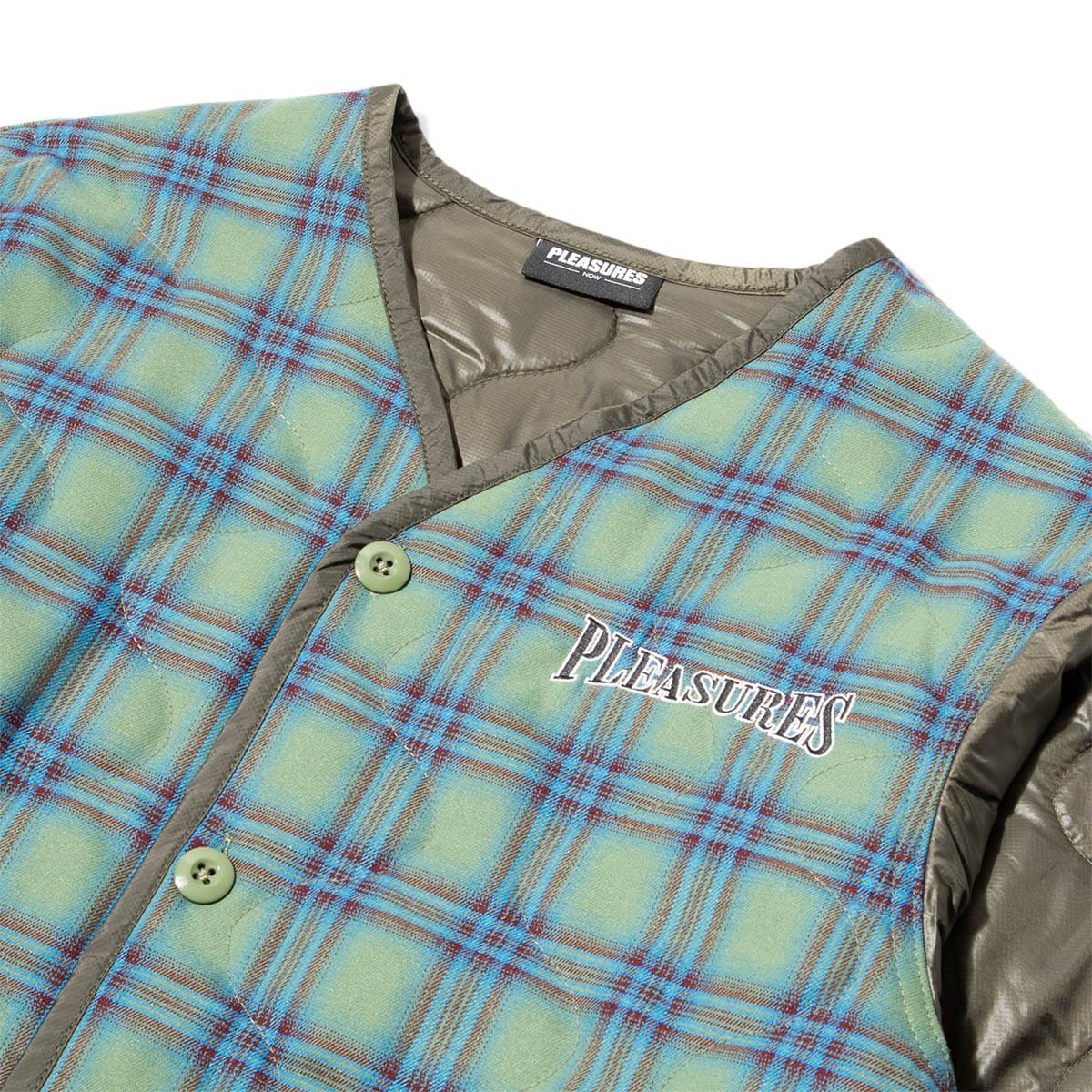 Pleasures Outerwear OLIVE / M BOWERY PLAID LINER JACKET