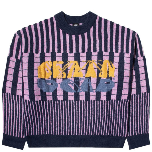 Brain Dead Knitwear VARIED STRIPE MOCK NECK SWEATER