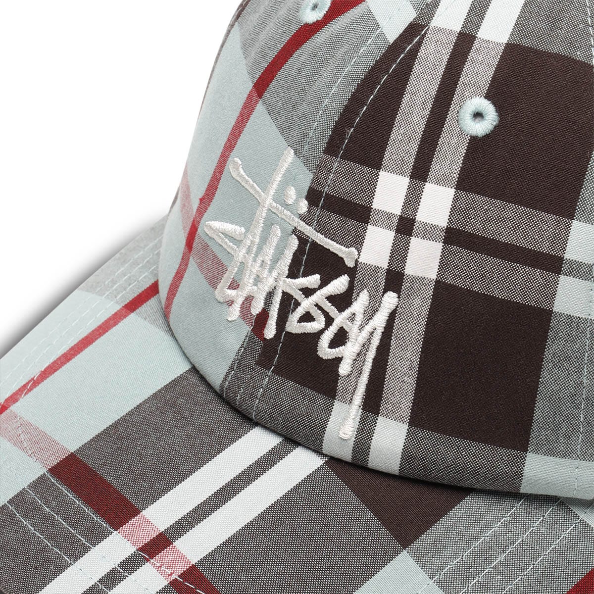 Stüssy Headwear MINT / O/S BIG LOGO MADRAS PLAID LOW PRO