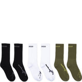 Maharishi Socks BLACK/OLIVE/WHITE / O/S MILTYPE SPORT SOCK 3 PACK