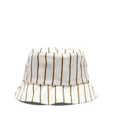 Stussy BIG LOGO STRIPED BUCKET HAT Off White