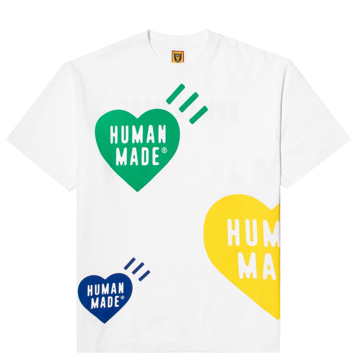 Human Made T-Shirts BIG MULTI HEART PRINT T-SHIRT