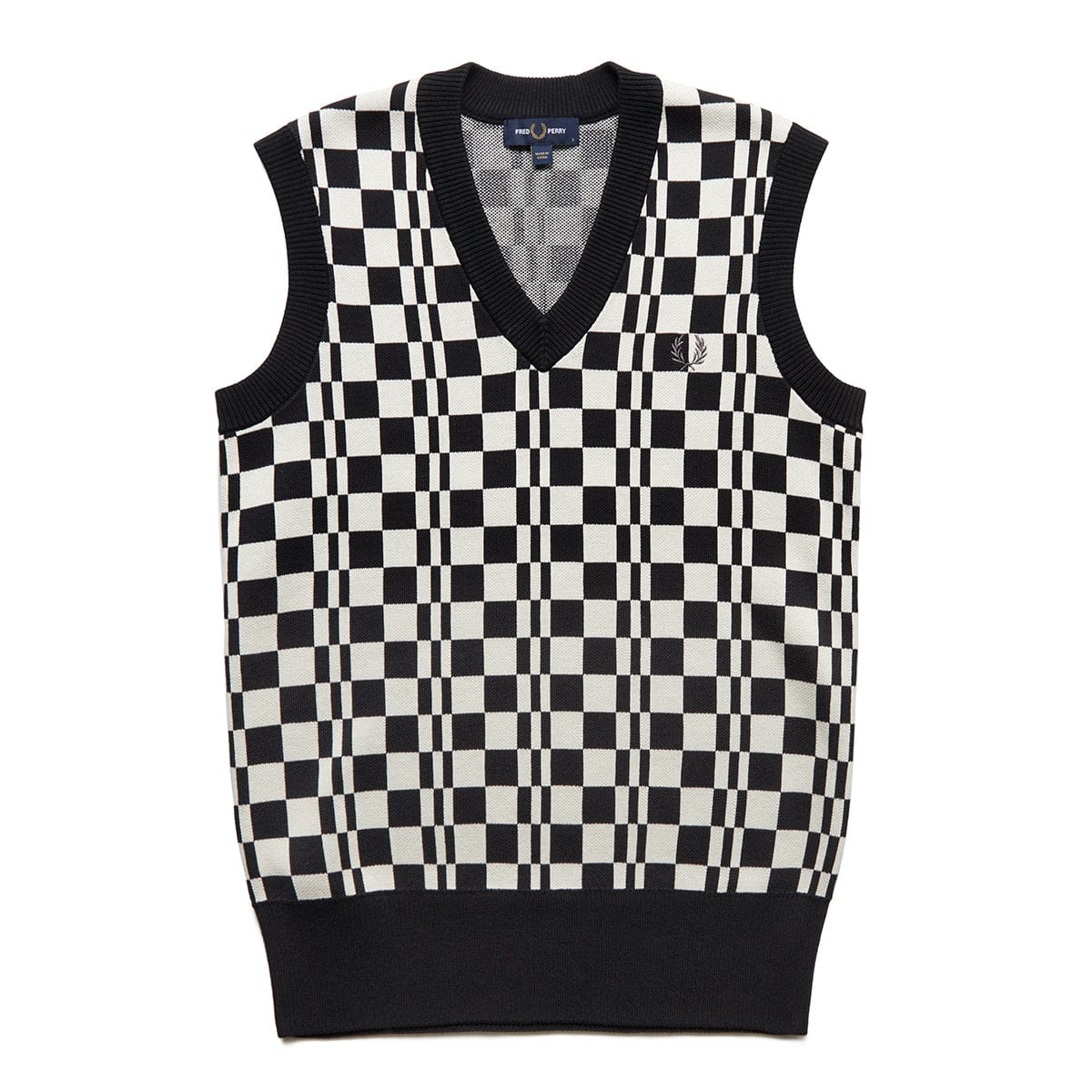 Fred Perry Knitwear CHEQUERBOARD KNITTED TANK