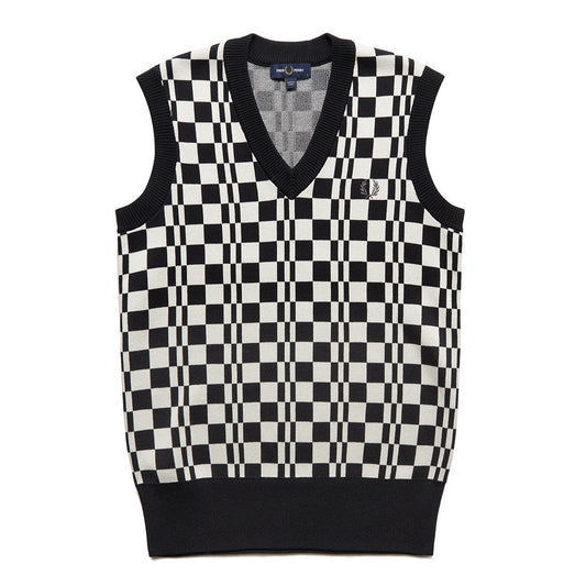Fred Perry Knitwear CHEQUERBOARD KNITTED TANK
