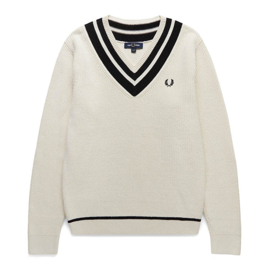 Fred Perry Knitwear STRIPED TRIM V-NECK JUMPER