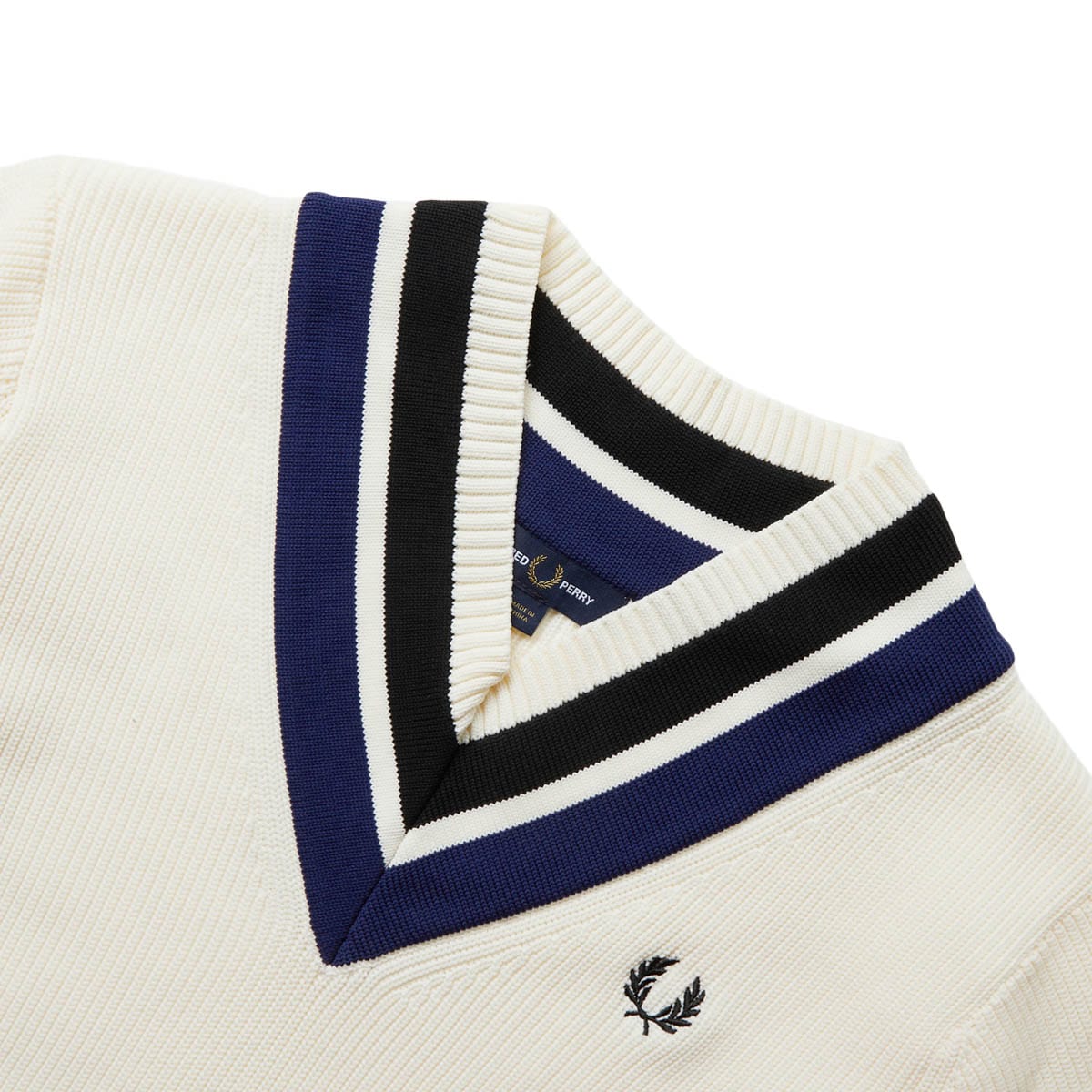 Fred Perry Knitwear STRIPED V-NECK JUMPER