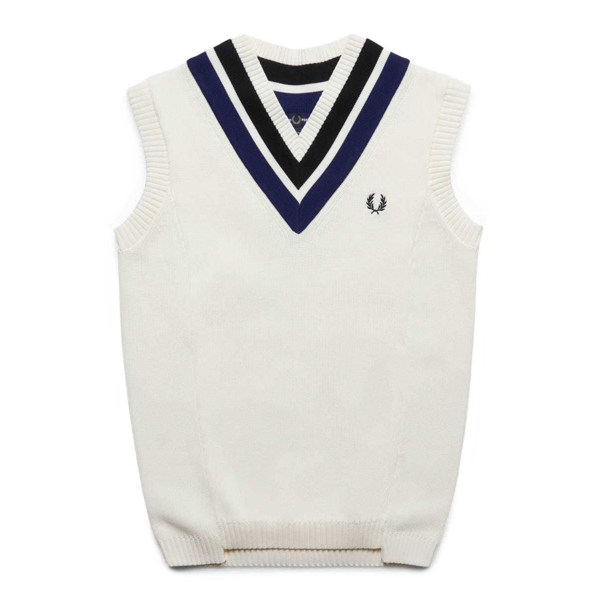 Fred Perry Knitwear STRIPED V-NECK KNITTED TANK