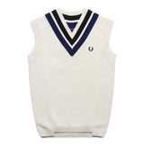 Fred Perry Knitwear STRIPED V-NECK KNITTED TANK