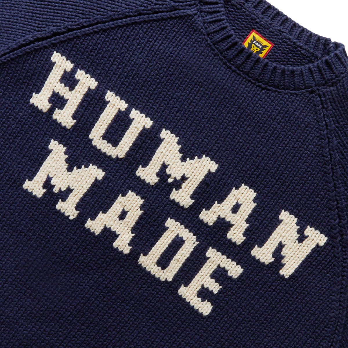 BEAR RAGLAN KNIT SWEATER NAVY | Bodega