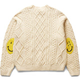 Kapital Knitwear 5G WOOL CABLE KNIT HAPPY PATCH CREW SWEATER