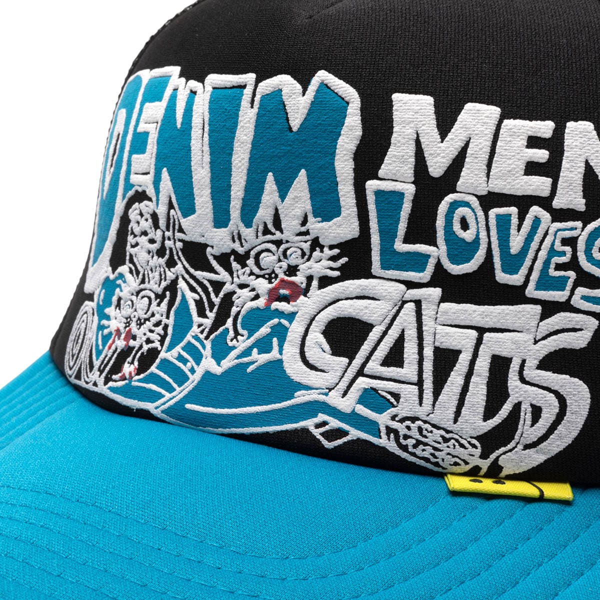 Kapital Headwear BLACK/PURPLE / O/S DENIM MEN LOVE CATS TRUCKER CAP