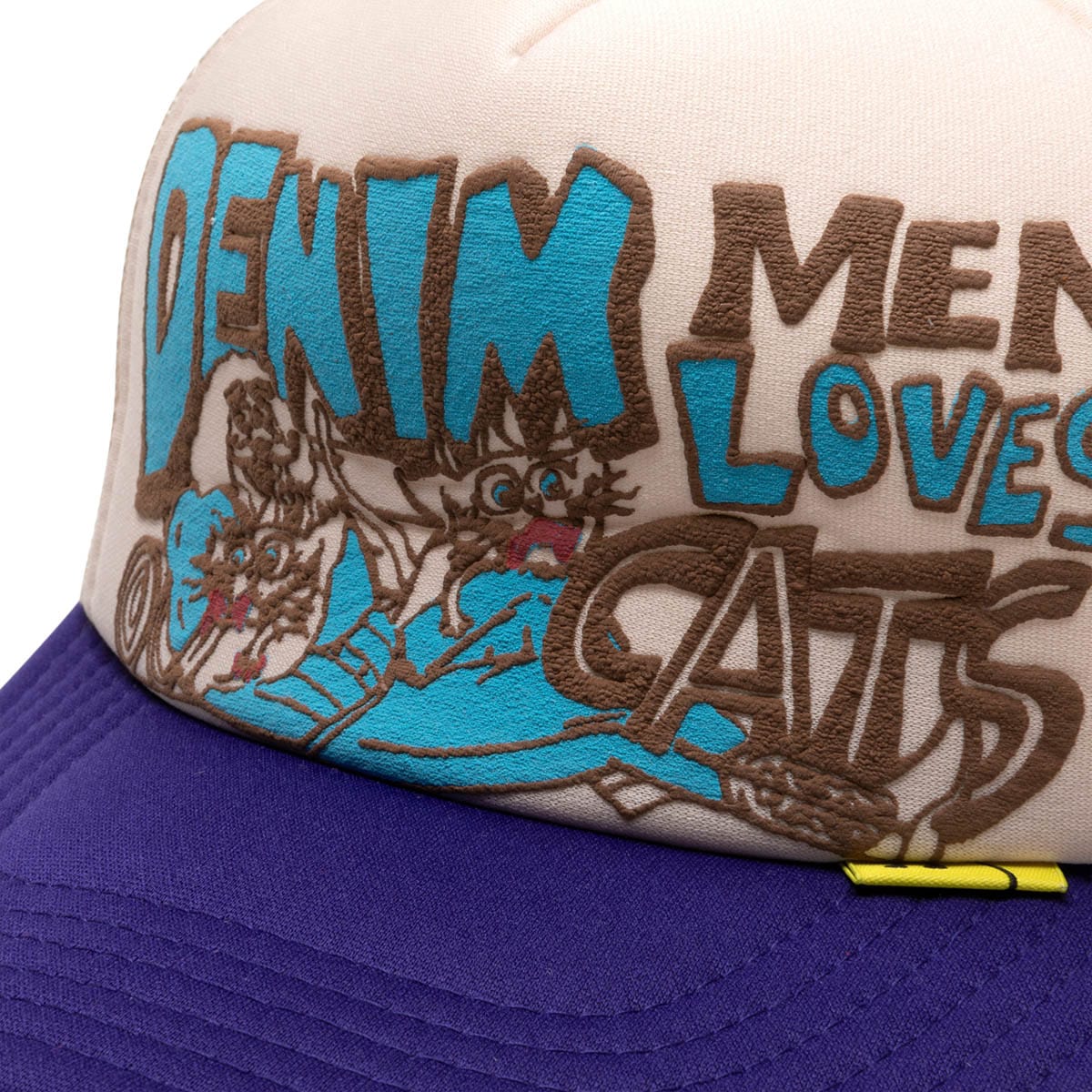 Kapital Headwear PURPLE/ECRU / O/S DENIM MEN LOVE CATS TRUCKER CAP