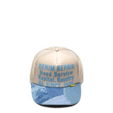 Kapital Headwear BEIGE / O/S DENIM REPAIR SERVICE DENIM-RECONSTRUCT TRUCKER CAP