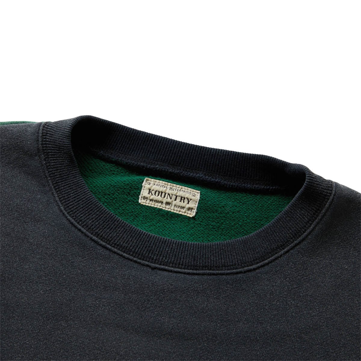 FLEECE KNIT 2TONES REMAKE BIG SWT (BONE) BLK/GREEN | GmarShops