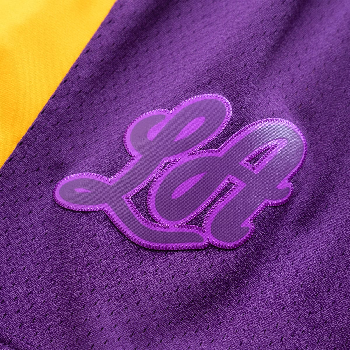 X BODEGA WORLDWIDE RESPECT LAKERS SHORTS PURPLE