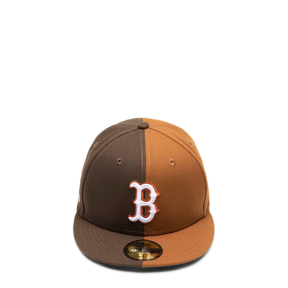 Official New Era Split Boston Red Sox Brown 59FIFTY Fitted Cap