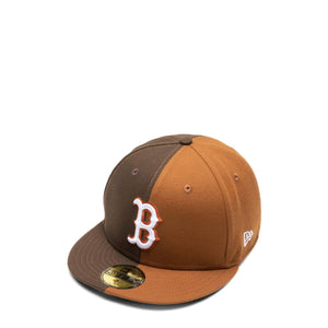 Official New Era Split Boston Red Sox Brown 59FIFTY Fitted Cap