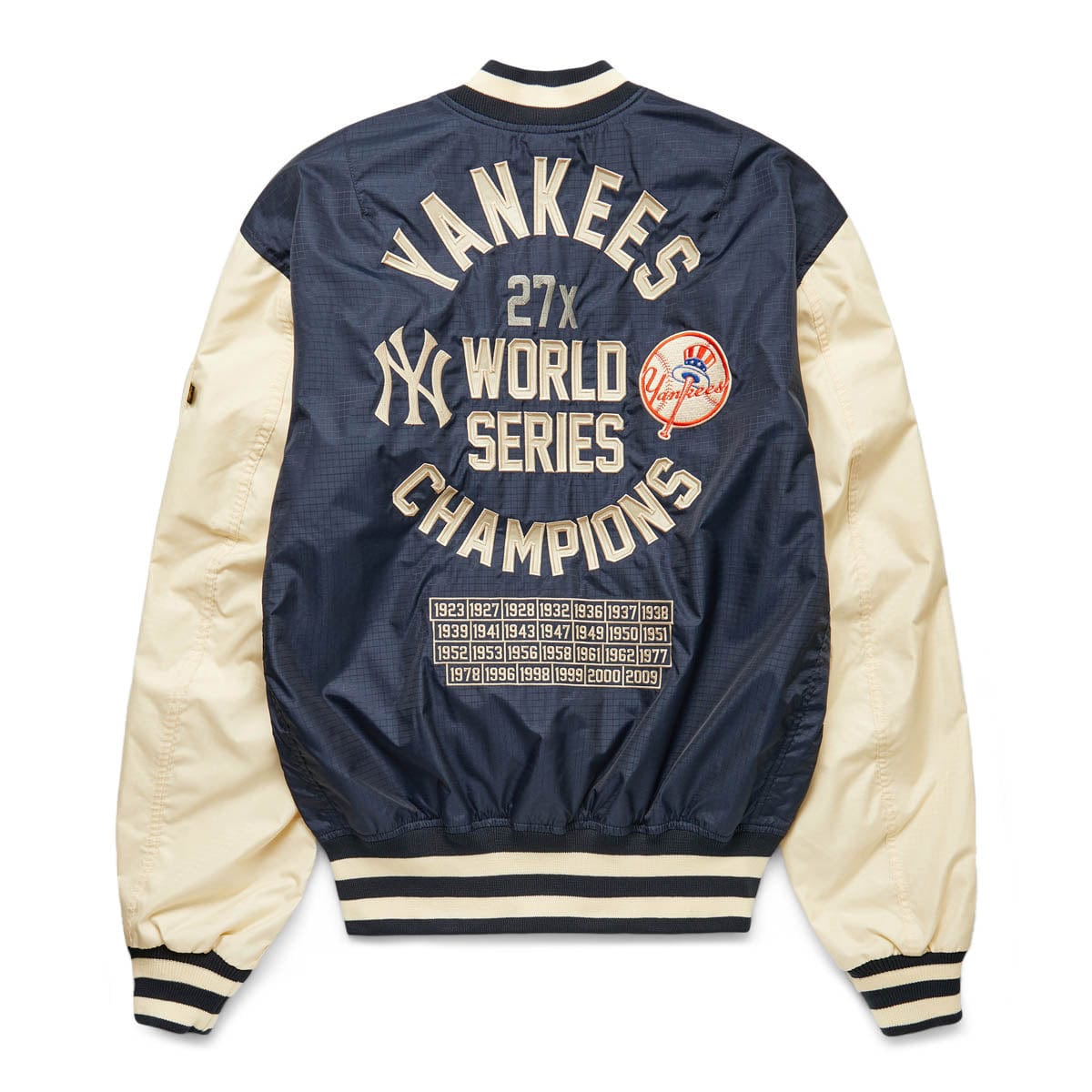 Supreme Yankees Leather Varsity Jacket Navy Men's - SS15 - US