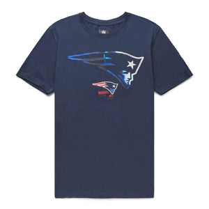 New era NFL New England Patriots Team Established Short Sleeve T-Shirt  Blue