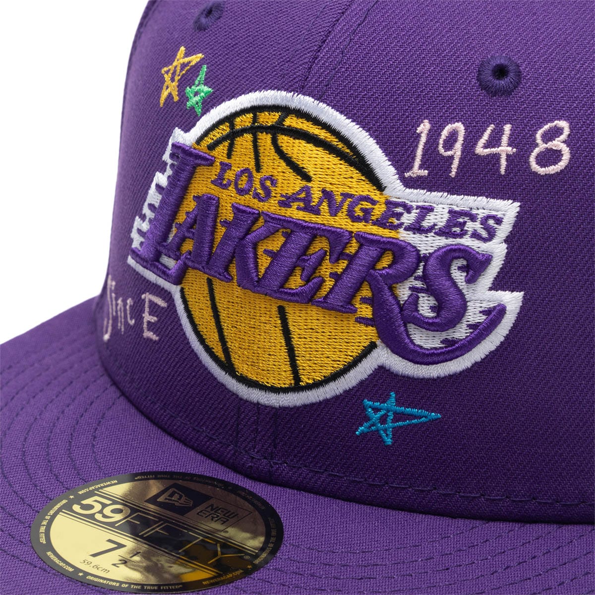 59FIFTY LOS ANGELES LAKERS SCRIBBLE FITTED CAP PURPLE | light wash
