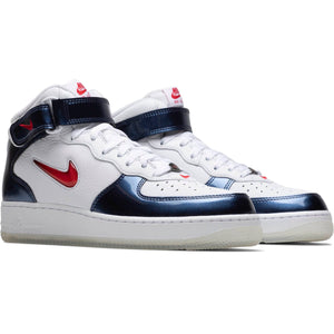 NIKE AIR FORCE 1 MID QS - WHITE/UNIVERSITY RED-MIDNIGHT NAVY-WHITE