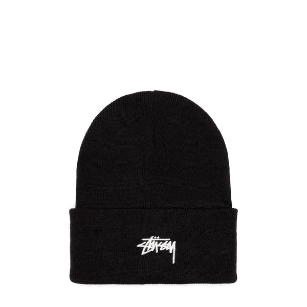 X STUSSY BLACK CUFFED BEANIE [DN2191-010] | Bodega