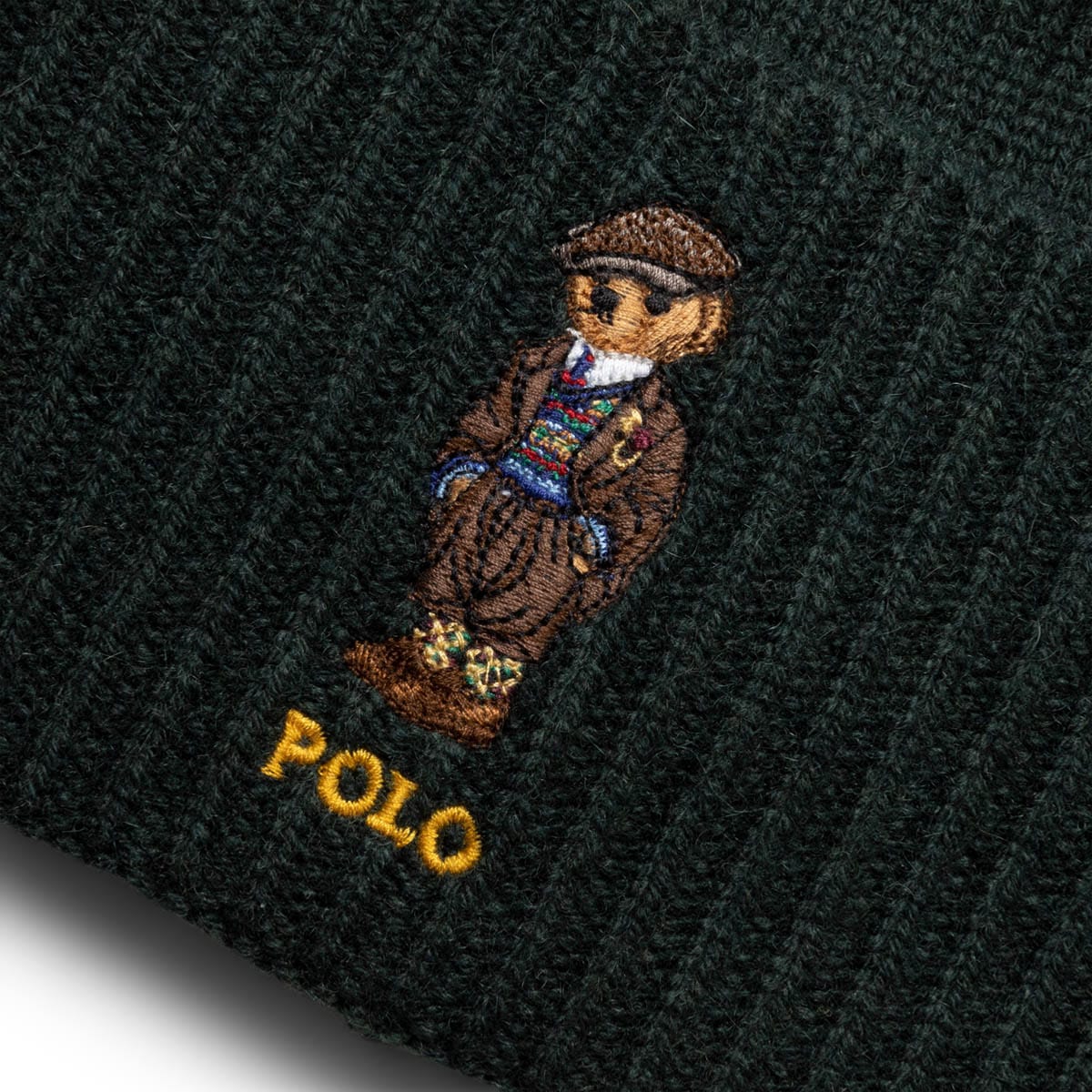 Polo Ralph Lauren Headwear COLLEGE GREEN / O/S CASHMERE BLEND HERITAGE BEAR BEANIE