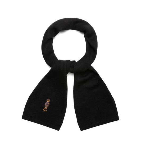 Polo Ralph Lauren Scarves & Gloves BLACK / O/S CASHMERE BLEND HERITAGE BEAR SCARF