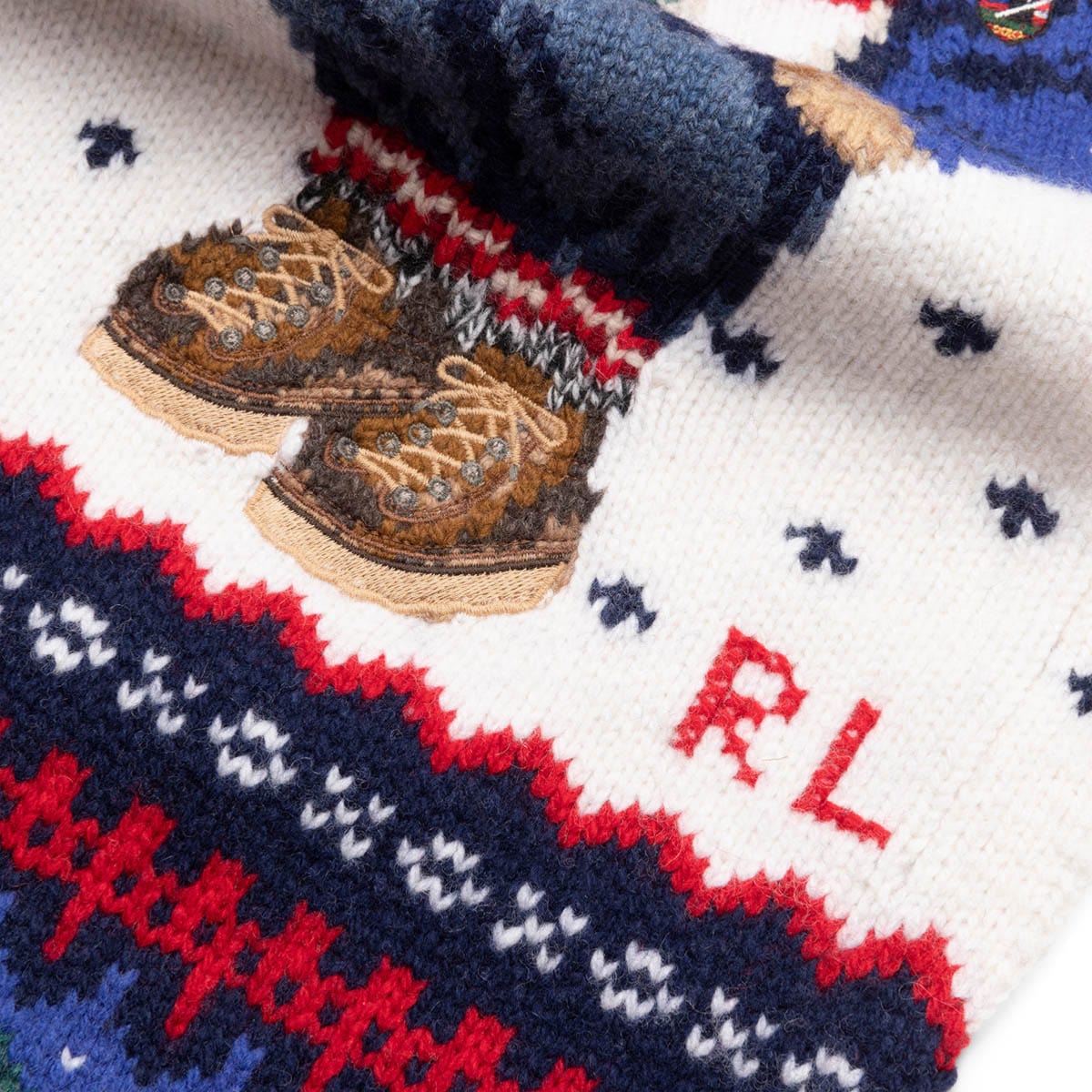 Polo Ralph Lauren Scarves & Gloves 961 FAIRISLE / O/S HOLIDAY INTARSIA BEAR SCARF