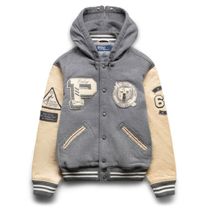 LETTERMAN WOOL HOODED JACKET GREY HEATHER