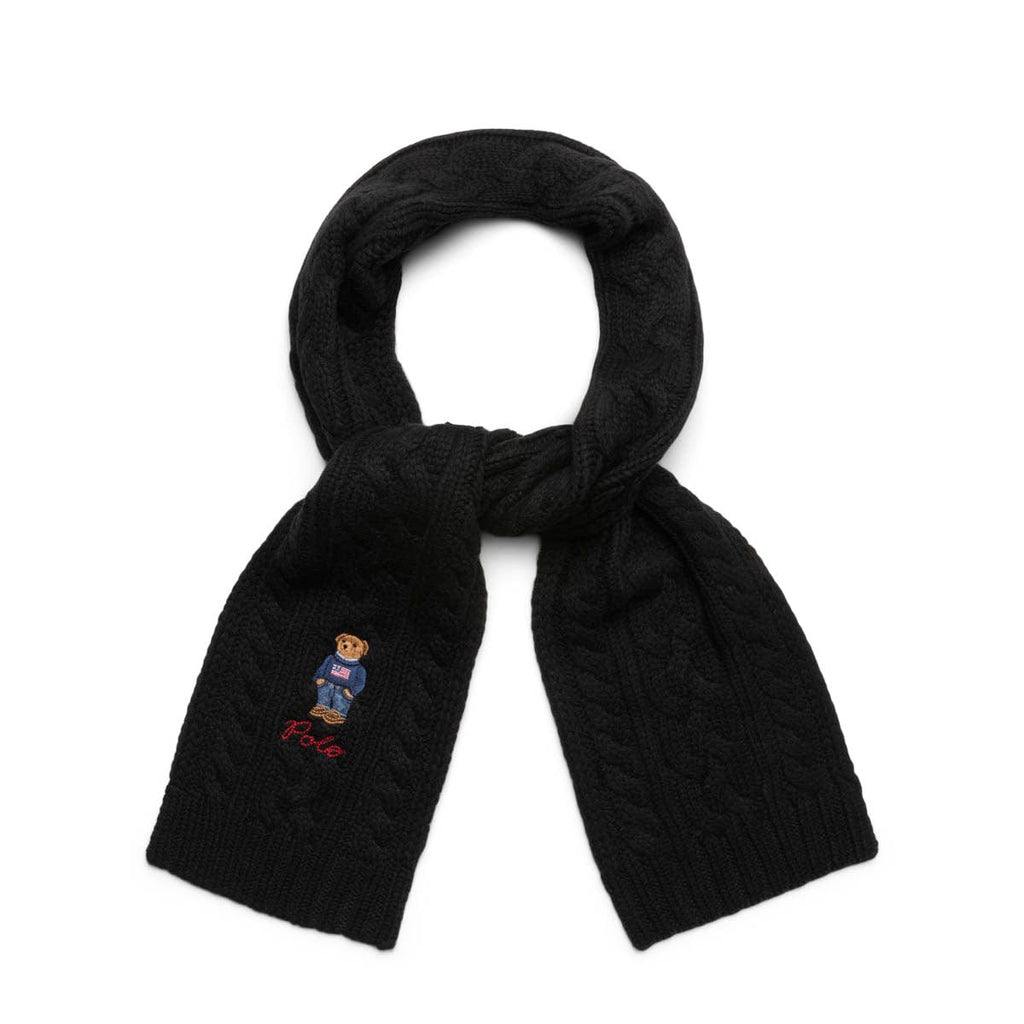 Polo Ralph Lauren Scarves & Gloves POLO BLACK / O/S RECYCLED CABLE BEAR SCARF