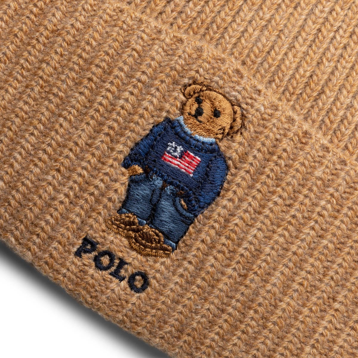Polo Ralph Lauren Headwear CLASSIC CAMEL / O/S SOLID FLAG BEAR BEANIE
