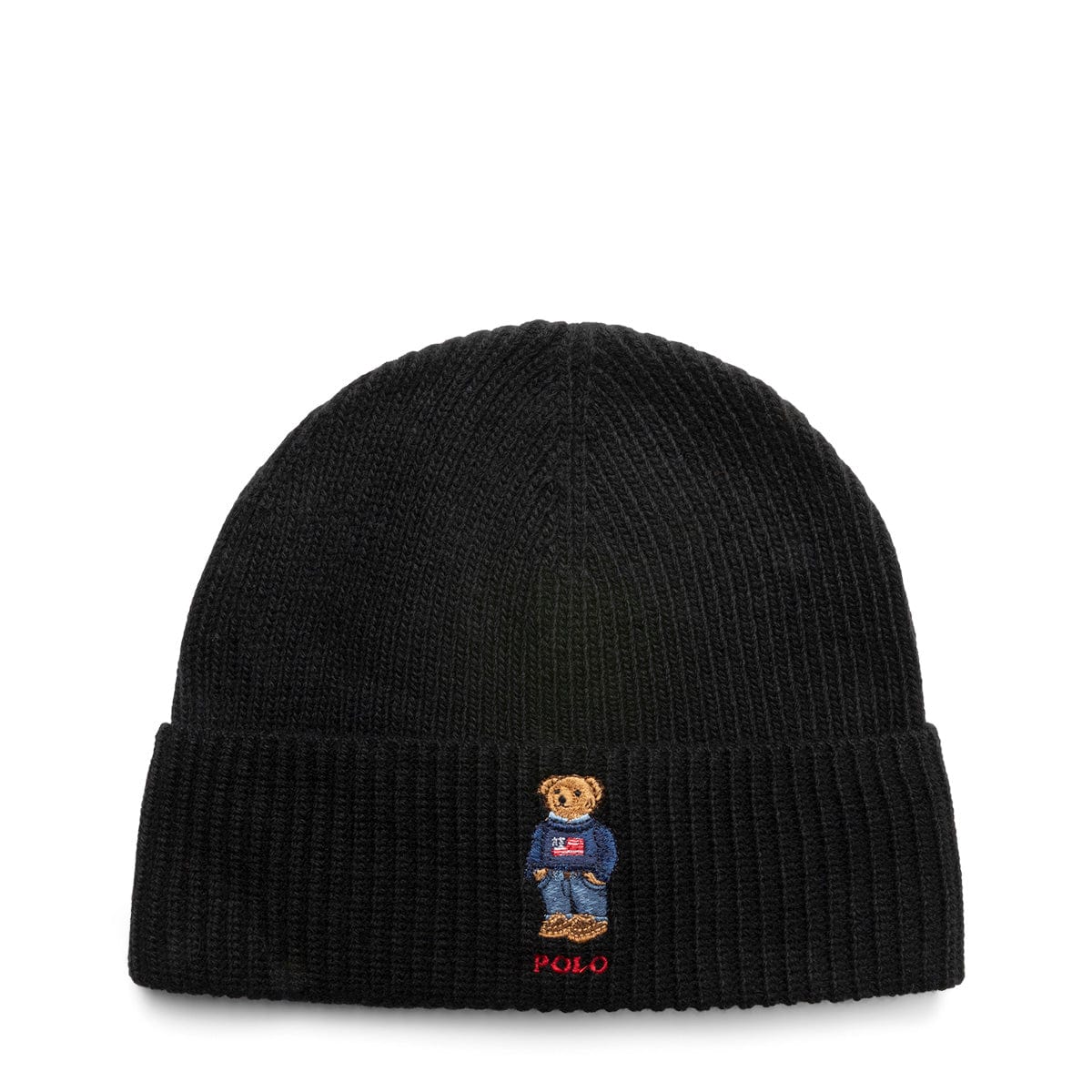 Polo Ralph Lauren Headwear POLO BLACK / O/S SOLID FLAG BEAR BEANIE