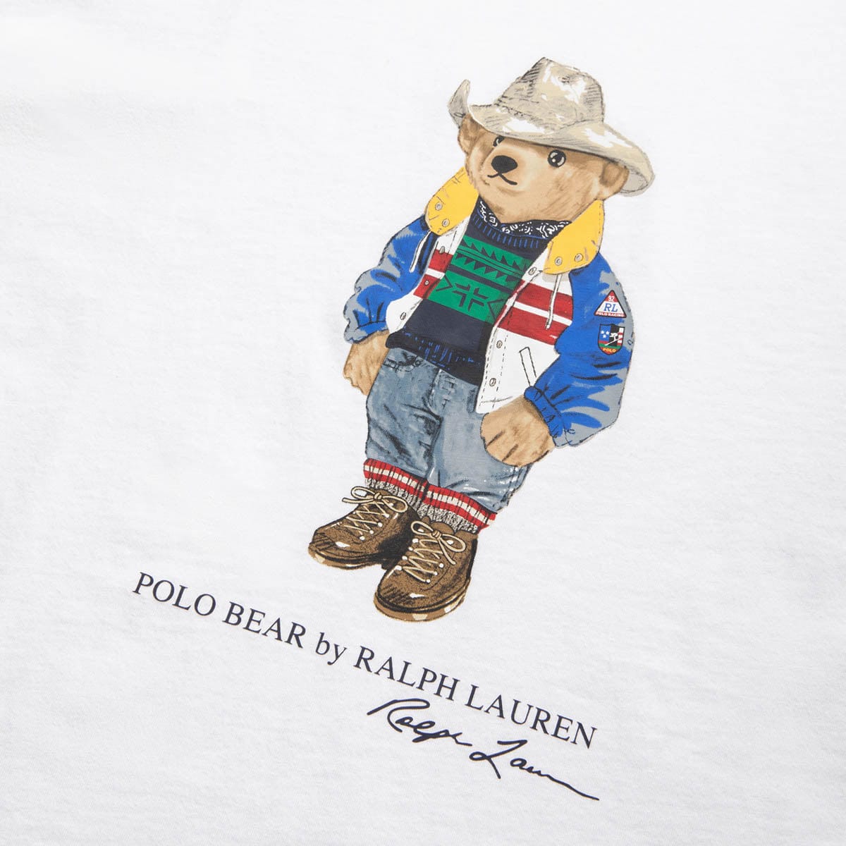 S/S KNIT POLO BEAR T-SHIRT WHITE SUN VALLEY BEAR | Bodega