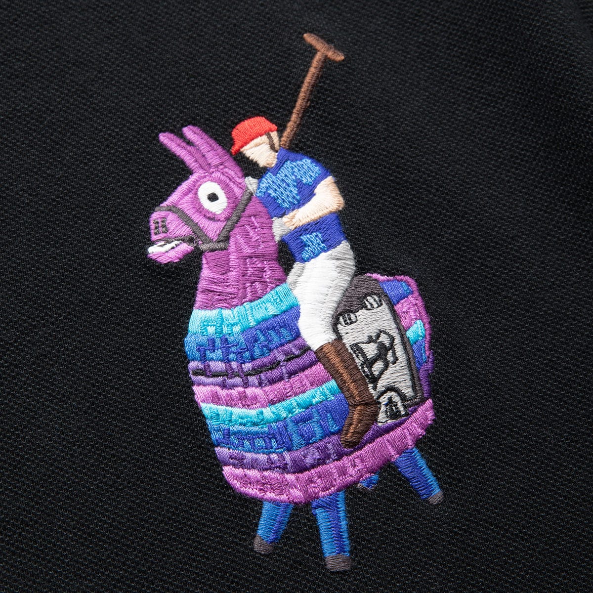 Nº21 sequin-embellished polo shirt | X FORTNITE LLAMA POLO BLACK