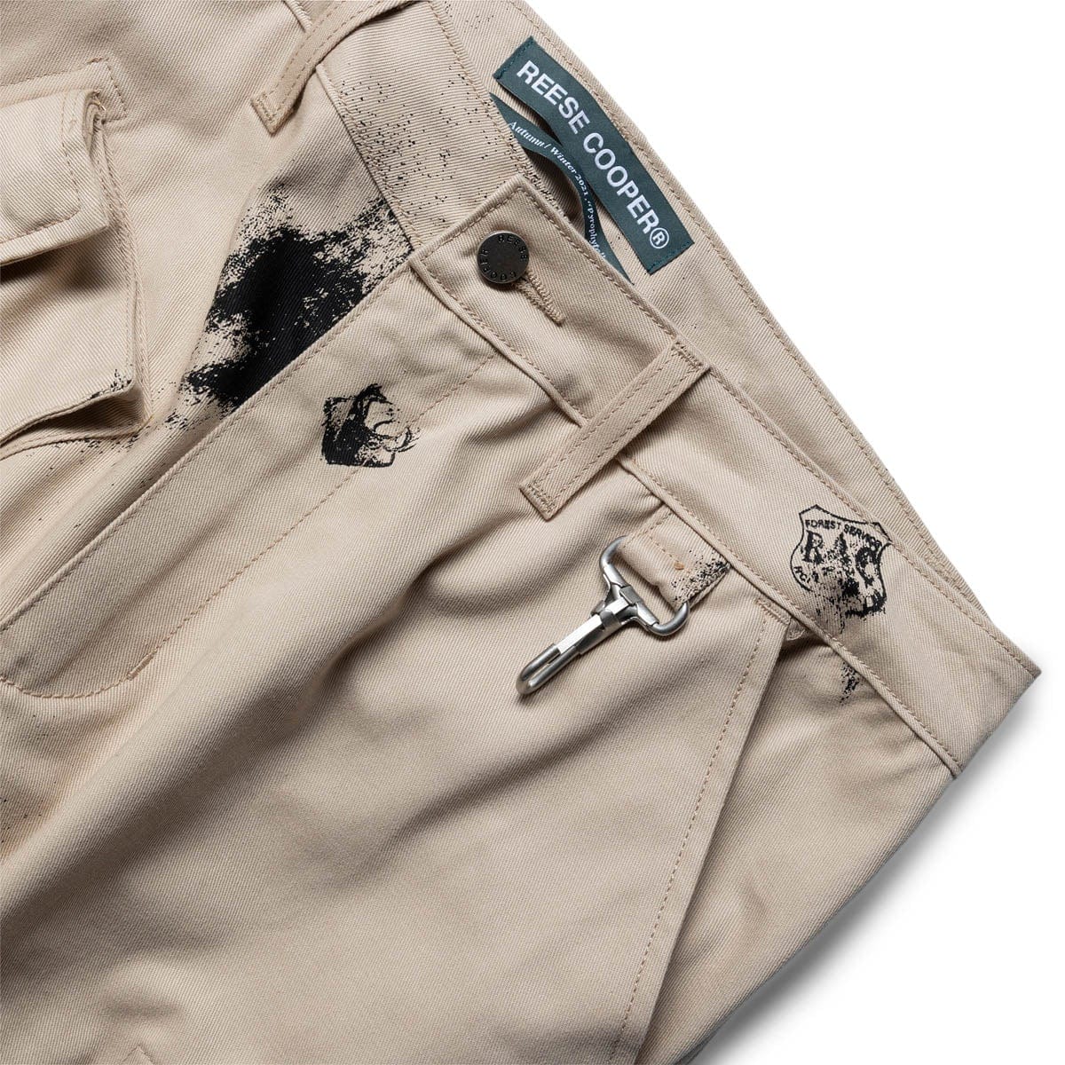 Reese Cooper Bottoms STAMP PRINT COTTON CANVAS CARGO TROUSER